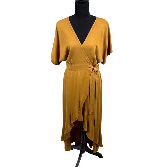 YFB V-Neck Lilly Wrap Maxi Dress Bronze Dolman Young Fabulous & Broke Revolve M - Picture 3 of 16